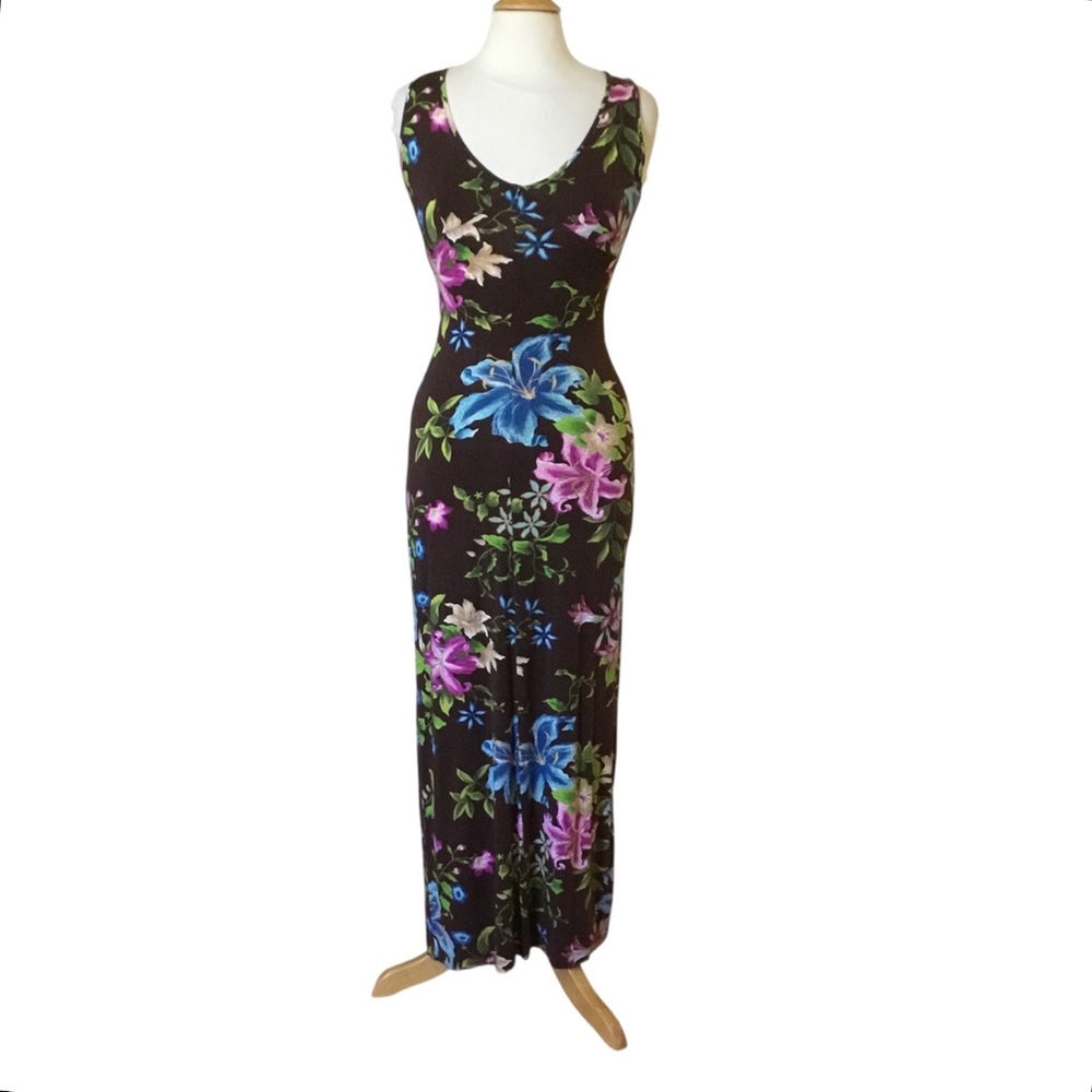 Vintage Kenzo Jungle Sleeveless Floral Maxi Dress
